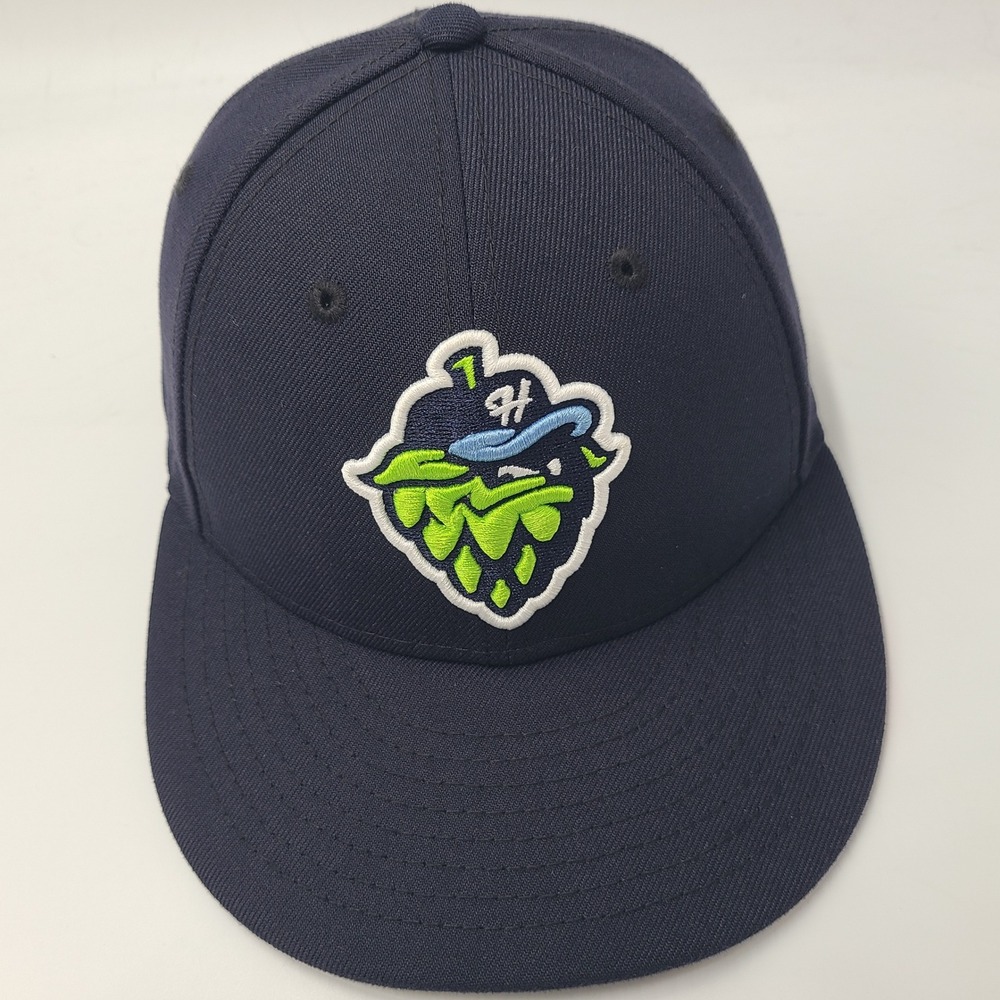 Hillsboro Hops Hat Fitted 7 New Era 59Fifty Low Profile Blue Green MiLB Baseball